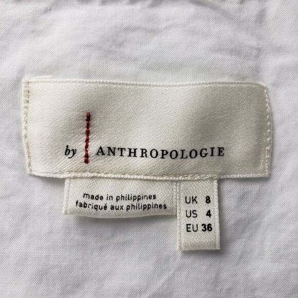 Anthropologie Cotton White Eyelet Romper Dress 4 Culottes  *SLIGHT FLAW* - Picture 11 of 13